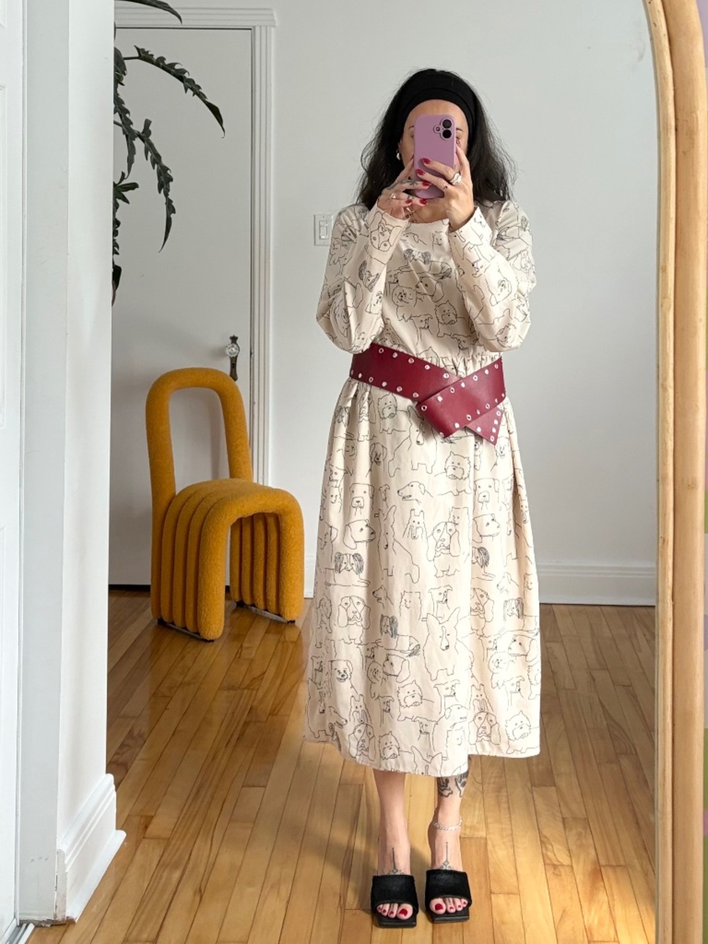 Compania fantastica long sleeve printed midi dress